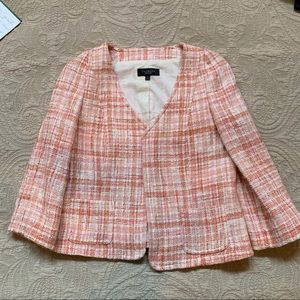 Talbots Pink and White Plaid Blazer
